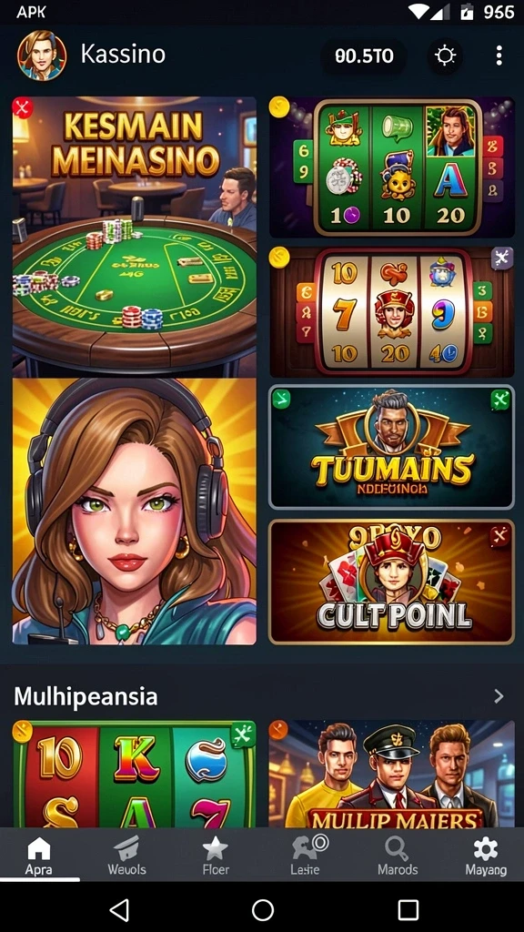 tvtoto - Screenshot saat pengguna memilih kategori permainan.